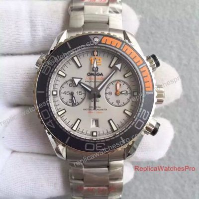 Swiss Fake Omega Seamaster Watch Planet Ocean 600m Chronograph SS Grey Dial